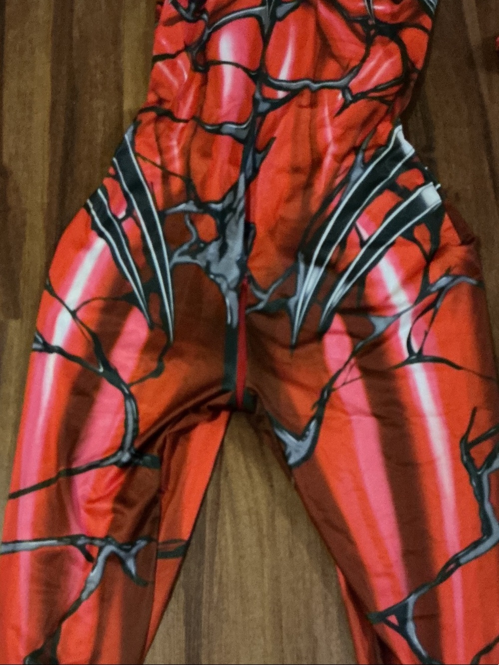 Red Spider-Style Hooded women Costume Stretchy Full-Body Suit zentai hooded grea - Picture 3 of 12